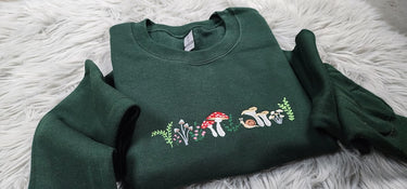 Enchanted Mushroom Forest Embroidered Crewneck | Cottagecore Aesthetic | Magic Mushroom Forest | Wild Mushrooms Shirt | Fairycore Pullover
